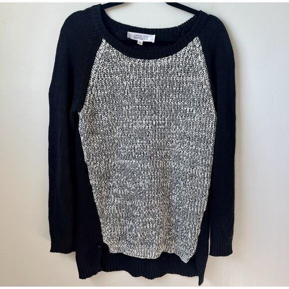Amour Vert x Stitch Fix Women's L Tabitha Raglan Pullover Sweater White Black - Picture 1 of 6